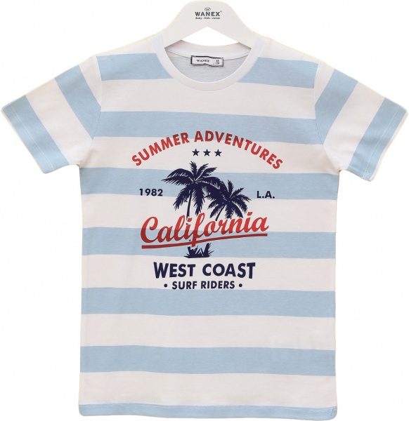 Футболка для мальчиков Wanex 15571 р.128 голубой 