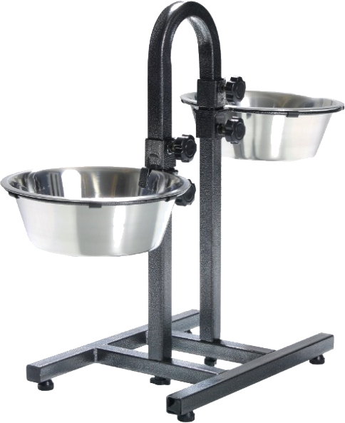 Миска Trixie для собак двойная на регулируемой подставке металлическая 24 см 2x2.8 л (2497)