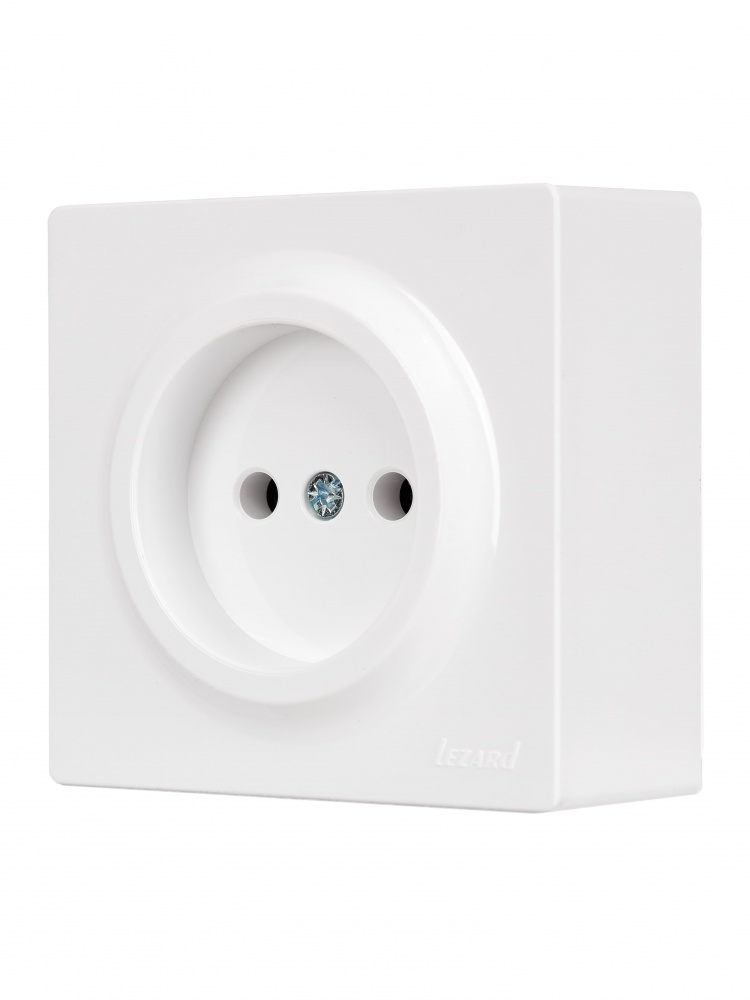 Розетка побутова без заземлення Lezard LETO IP20 білий 752-0200-121B