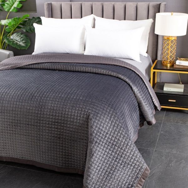 Покривало Velvet Preston 240x260 см La Nuit сірий 