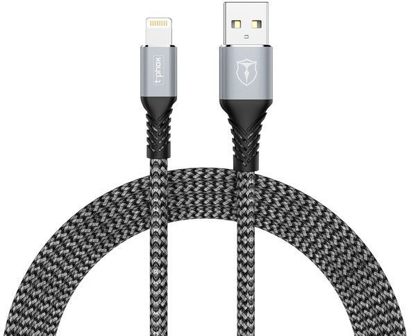 Кабель T-PHOX Lightning – USB-C 1 м сірий (T-L814 grey) Jagger 