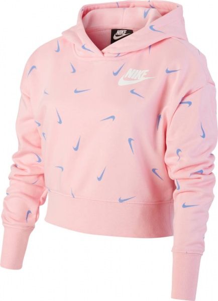 Джемпер Nike G NSW AOP CROP FT HOODIE CZ2566-654 р. XS розовый