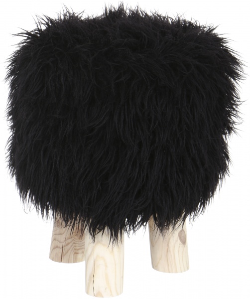 Табурет Woodville Лама d33хВ45 см черный / дерево 