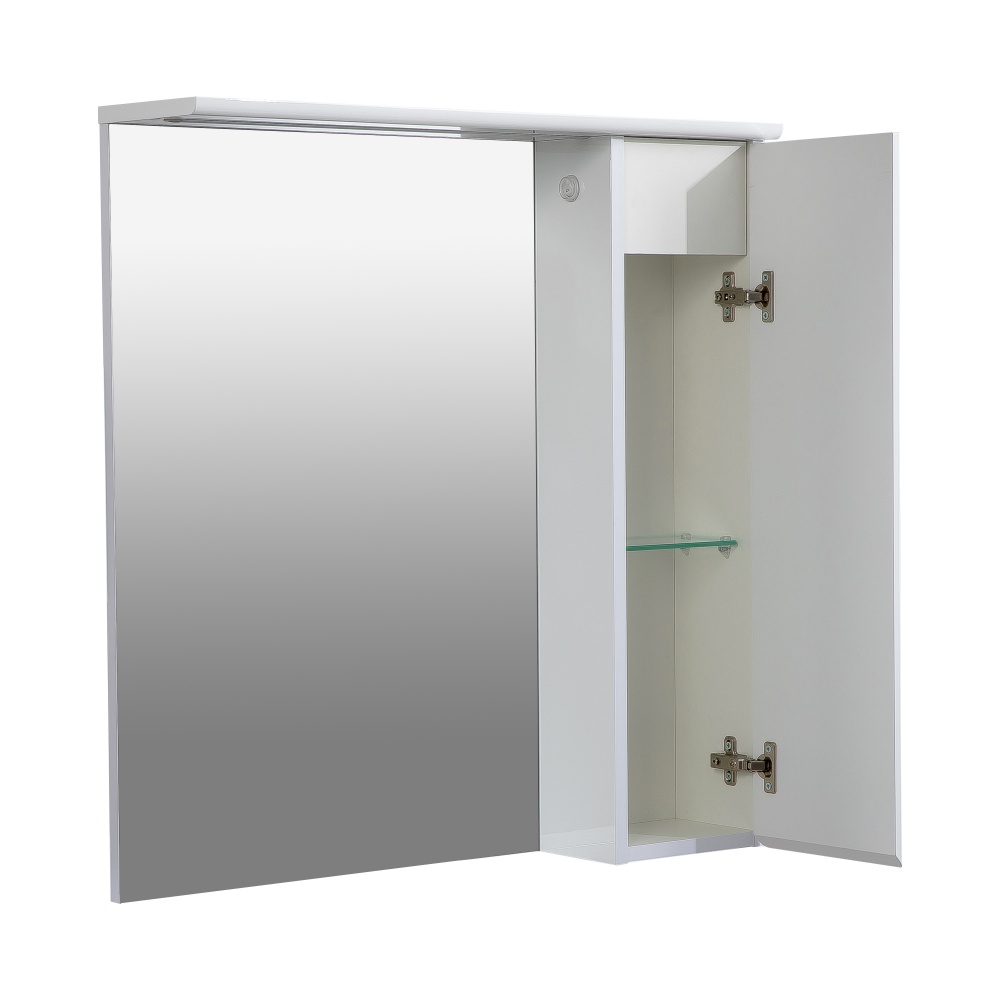 Зеркало со шкафчиком Aqua Rodos LEO 70 белый глянец