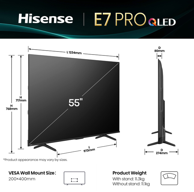 Телевизор Hisense 55E7Q PRO