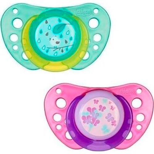 Набор пустышек Chicco Physio Air силиконовых с футляром 16 - 36 мес 2 шт