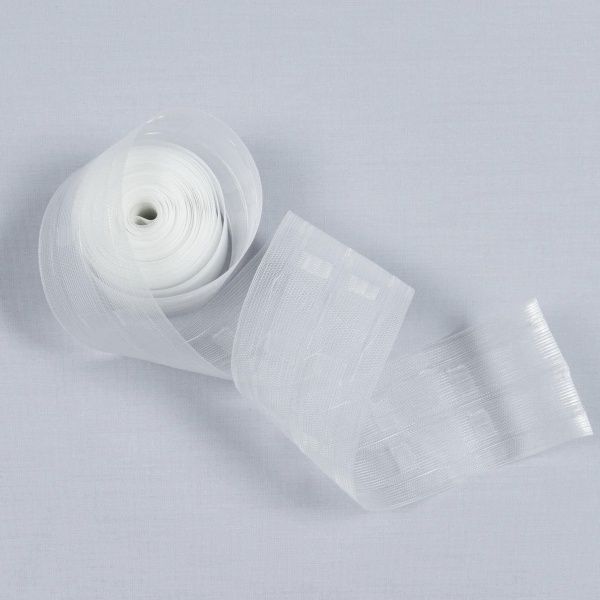 Тесьма шторная прозрачная равномерная, 65мм