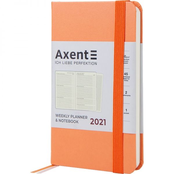 Еженедельник 2021 Pocket Strong А6- персиковый Axent 46594