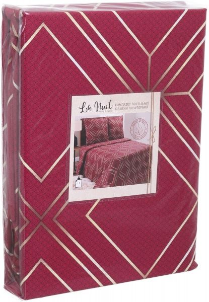 Комплект постільної білизни Геометрія 1,5 червоний La Nuit 