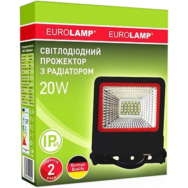 Прожектор Eurolamp 6500 K SMD 20 Вт IP65 черный LED-FL-20(black) 