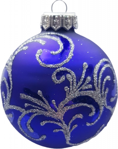 Куля скляна Юріта d 80 мм Орнамент A80168M синій