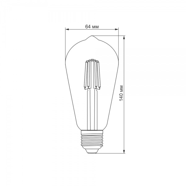 Лампа світлодіодна TITANUM FIL ST64 6 Вт E27 2200 К 220 В жовта 25527 