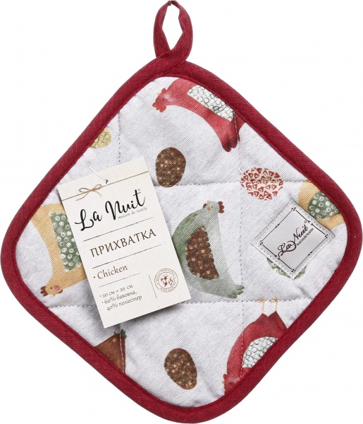 Прихватка Курочки 20x20 см світло-сірий La Nuit 