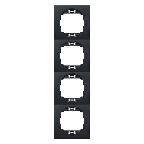 Рамка чотиримісна Aling-Conel Eon вертикальна матовий чорний E6714.EE