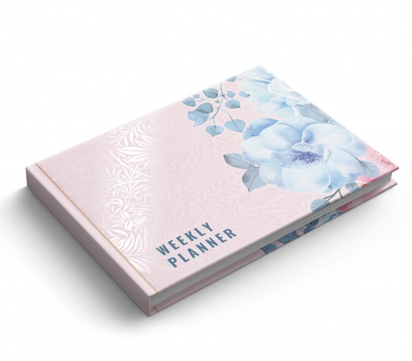 Щотижневик недатований Рожеві квіти 1В2442 Аркуш A6 2022