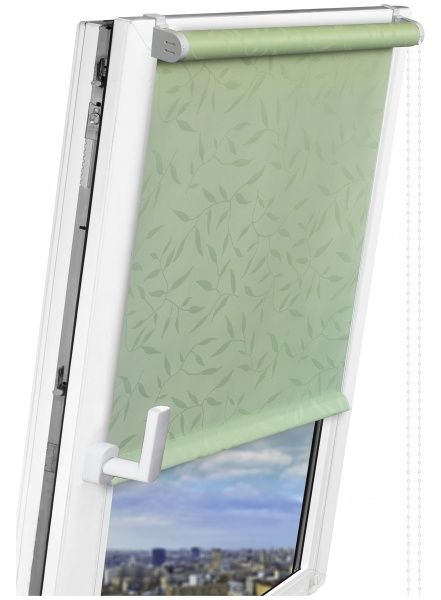Ролета міні Delfa Жаккард Олівія 68x170 см світло-салатова 
