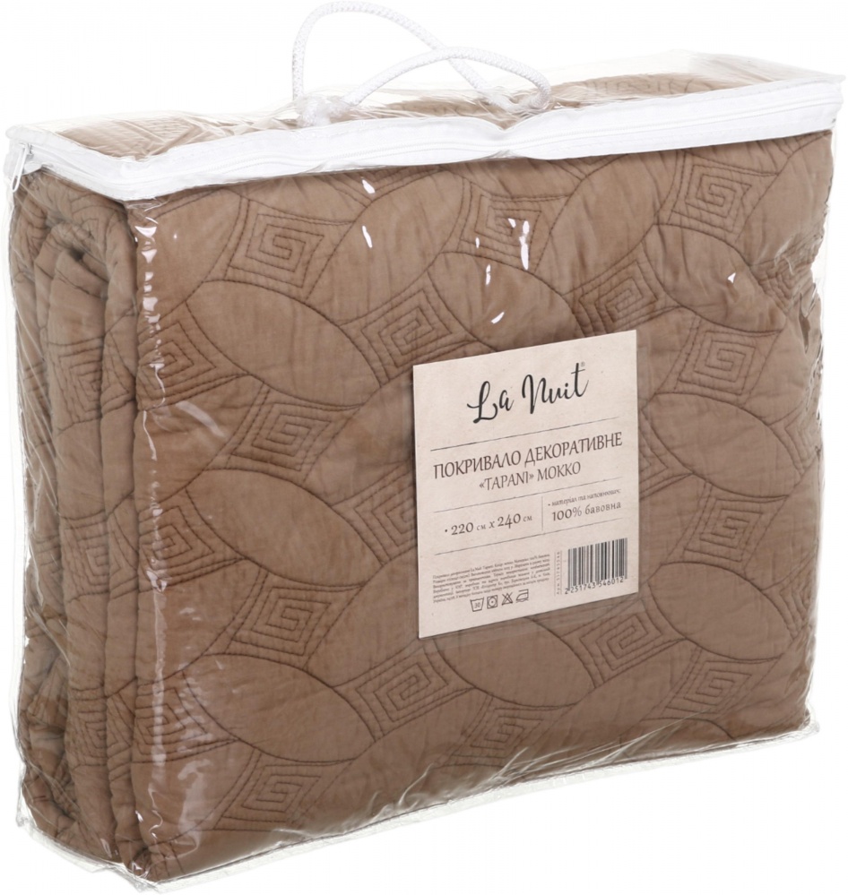 Покривало декоративне Tapani 220x240 см La Nuit мокко