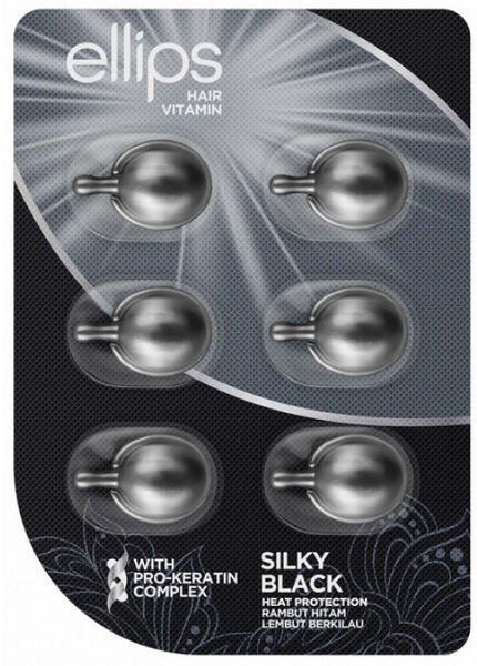 Олія Ellips PRO-KERATIN COMPLEX Silky Black для темного волосся 6 мл
