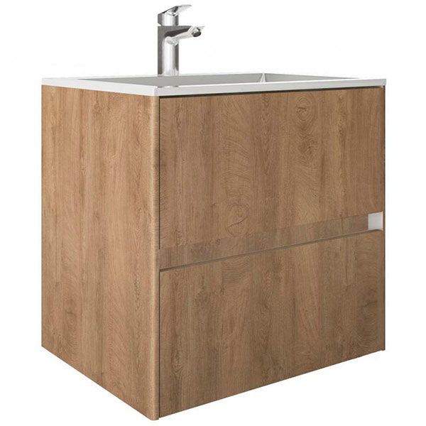 Тумба подвесная Water House Preference N2 60 МДФ распил дерева медовый под умыв.Амальфи 60