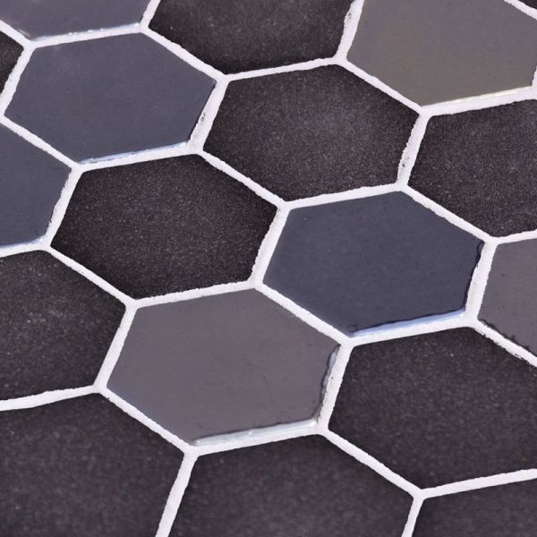 Плитка Onix Hex XL Stoneglass Opalo Black (BLISTER) 28.6x28.4