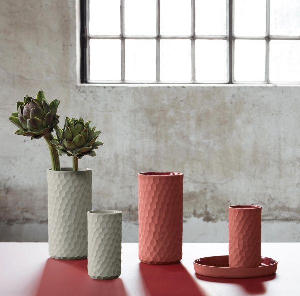 Ваза керамическая серая Сarve 24x12 см 1368623 ASA