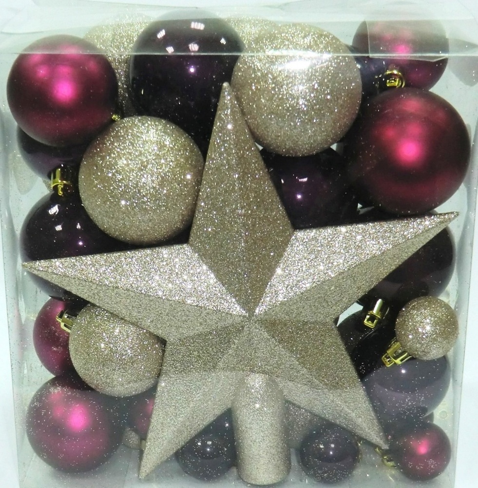Набір новорічних прикрас в асортименті d 50 мм 50 шт./уп.