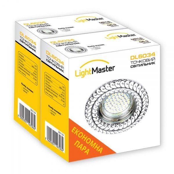 Светильник точечный LightMaster DL6034 MR16 2 шт./уп. 50 Вт GU5.3 белый 