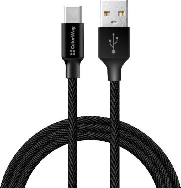 Кабель ColorWay USB - Type-C 2.4А 2 м чорний 