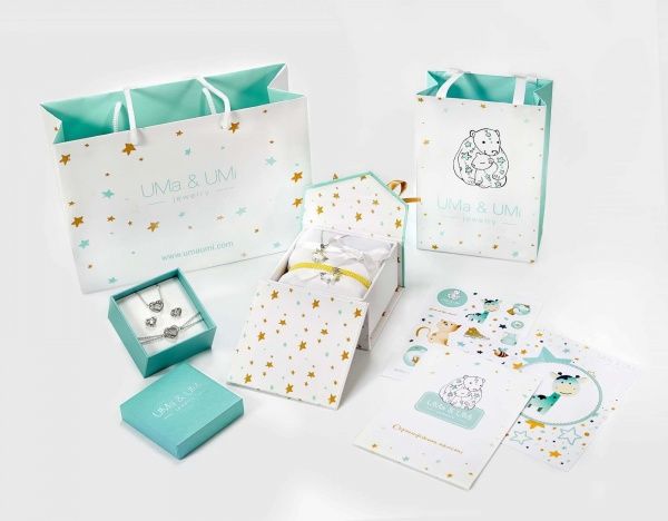 Сережки-пусети UMa&UMi Ведмедик Панда біло-чорні