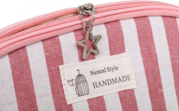 Косметичка Смужка Овал B5112 рожевий 