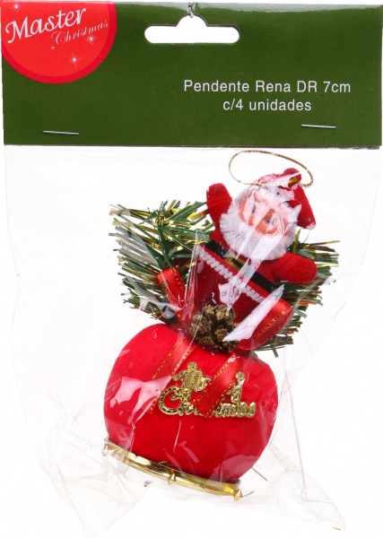 Декоративная подвеска Дед Мороз 17 см красный NY21005