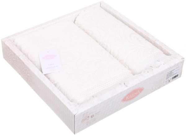 Набір рушників Esra 2 шт. кремовий Karna 