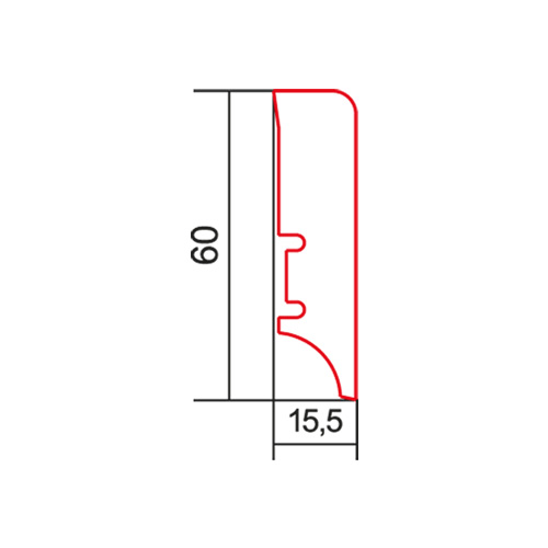 Плинтус шпон Barlinek дуб кремовый 16x60x2200 мм 