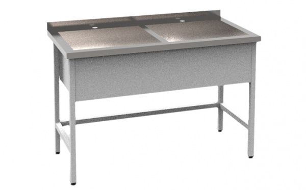 Мойка 2 секции с бортом 1200x600x850 мм нержавеющая сталь
