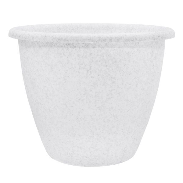 Кашпо пластикове Алеана Верона круглий 15л білий із сірим (112012) 