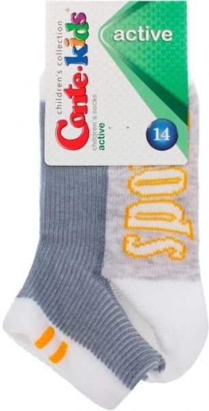 Шкарпетки дитячі Conte-Kids ACTIVE 309 13С-34СП р.14 білий із сірим 