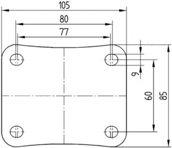 Опора колісна поворотна 3470 UOR 100 P62 TENTE 