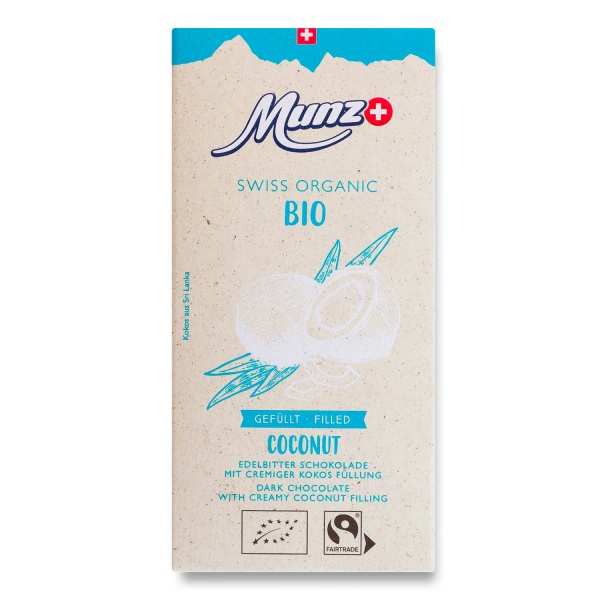 Черный шоколад MUNZ с кокосом органический 100 г