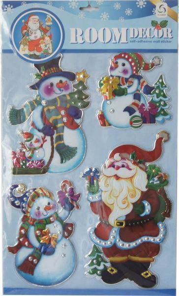 Декорація новорічна Наклейка віконна персонажі 30x40 см EPI-PY1001-4 