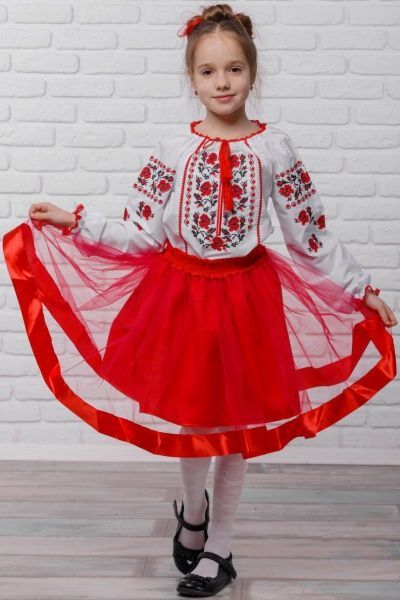 Спідниця для дівчаток Волиняночка Сварга р.116-122 червоний 