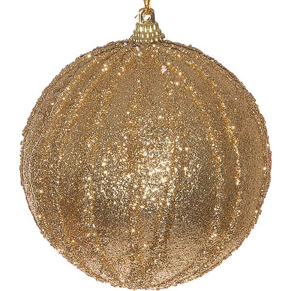 Шарик новогодний Полоска SDA1010G 100 мм