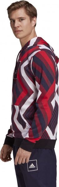 Джемпер Adidas M AOP Hoodie FR7211 р. M білий