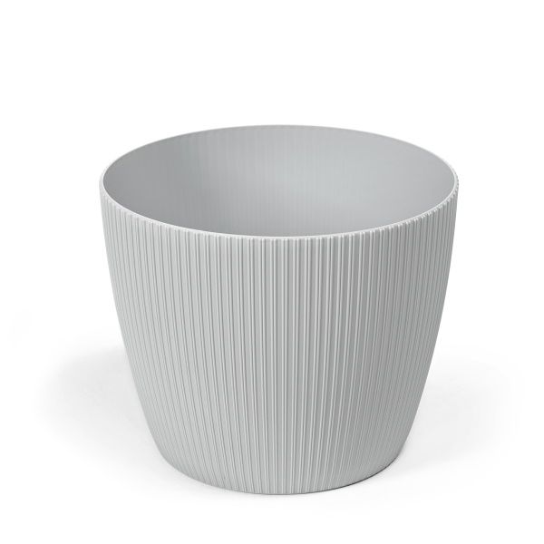 Горщик пластиковий Ламела Магнолія Джампер 160 круглий 0,3 л світло-сірий 