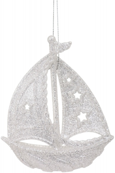 Декоративна підвіска Global Treasure Кораблики 15 см білий P2117006-B1/3