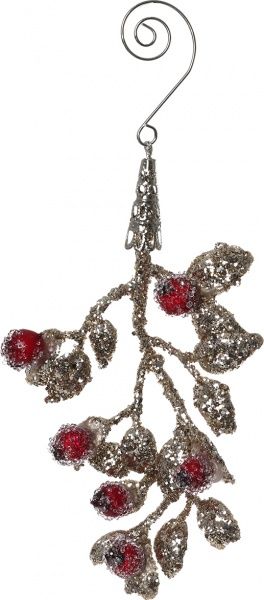 Подвеска листочки с ягодами 12 см SA1316H2 