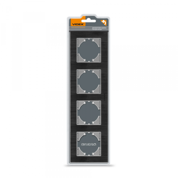 Рамка четырехместная Videx Binera горизонтальная черный VF-BNFRA4H-B