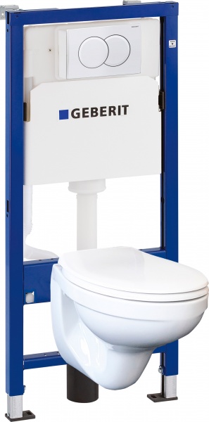 Комплект инсталляции Geberit Duofix PRO 20 (118.315.11.1) с подвесным унитазом Idol и белой клавишей