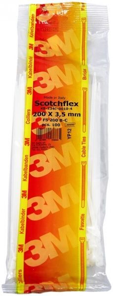 Стяжка кабельна 3M Scotchflex 280x3,5 мм 100 шт. білий 