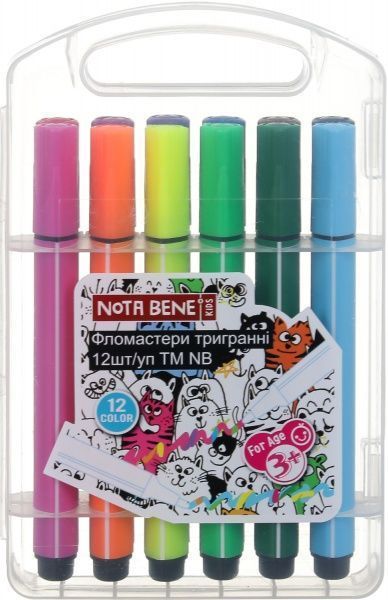 Фломастери тригранні 12 шт Nota Bene