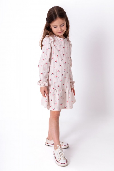 Платье Mevis р.116 бежевый с рисунком 